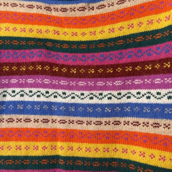 Mini Boden Fair Isle Cardigan | Rainbow Multi Stripe | 8-9Y | EUC - Picture 10 of 10